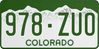 CO license plate 978ZUO