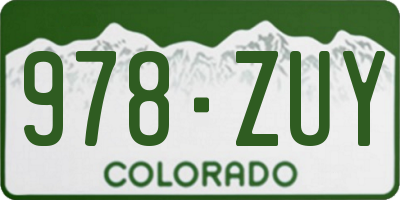 CO license plate 978ZUY