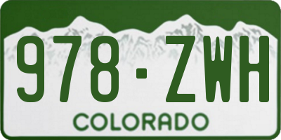 CO license plate 978ZWH