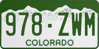 CO license plate 978ZWM
