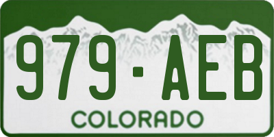 CO license plate 979AEB