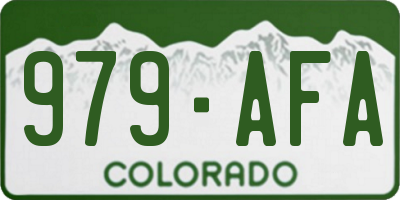 CO license plate 979AFA