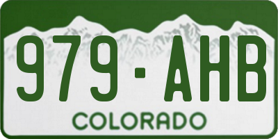 CO license plate 979AHB