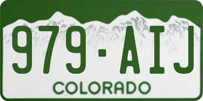 CO license plate 979AIJ