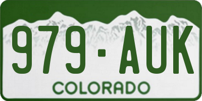 CO license plate 979AUK
