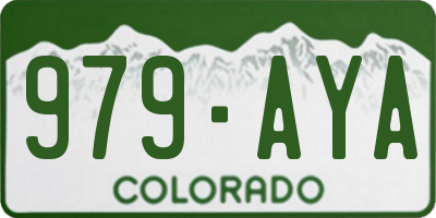 CO license plate 979AYA