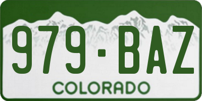 CO license plate 979BAZ