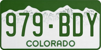 CO license plate 979BDY