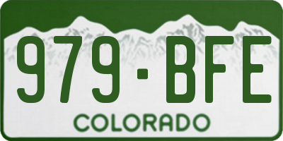 CO license plate 979BFE