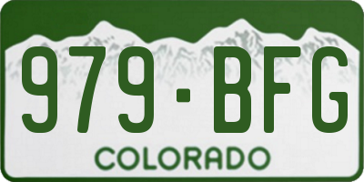CO license plate 979BFG