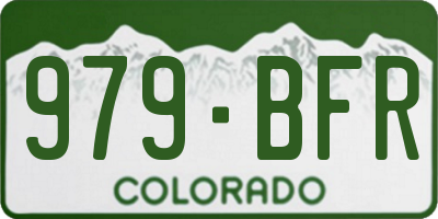 CO license plate 979BFR
