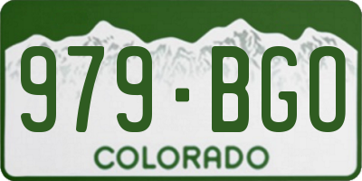 CO license plate 979BGO