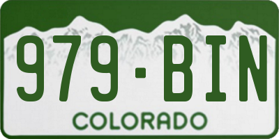 CO license plate 979BIN