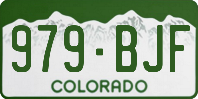 CO license plate 979BJF