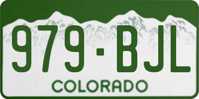 CO license plate 979BJL
