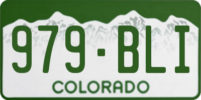 CO license plate 979BLI