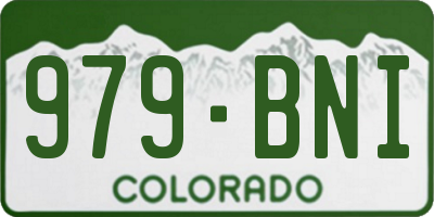 CO license plate 979BNI