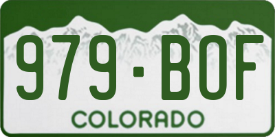 CO license plate 979BOF