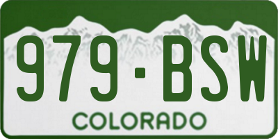 CO license plate 979BSW