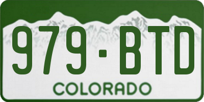 CO license plate 979BTD