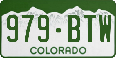CO license plate 979BTW