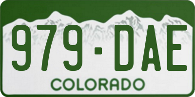 CO license plate 979DAE