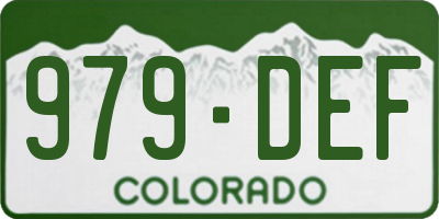 CO license plate 979DEF