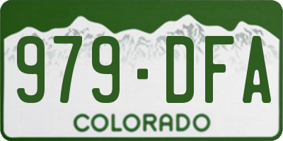 CO license plate 979DFA