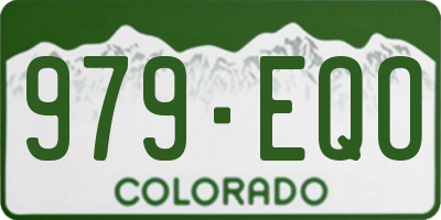 CO license plate 979EQO