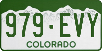 CO license plate 979EVY
