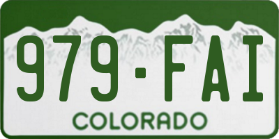 CO license plate 979FAI