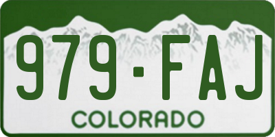 CO license plate 979FAJ