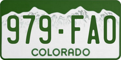 CO license plate 979FAO