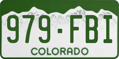 CO license plate 979FBI