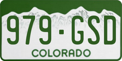CO license plate 979GSD