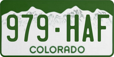 CO license plate 979HAF