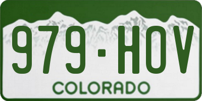 CO license plate 979HOV