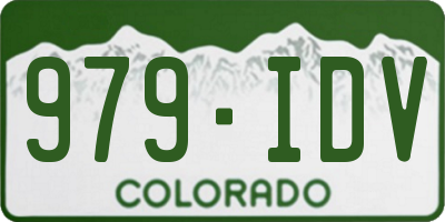 CO license plate 979IDV