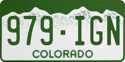 CO license plate 979IGN