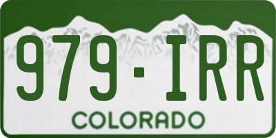 CO license plate 979IRR