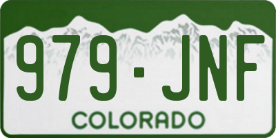 CO license plate 979JNF