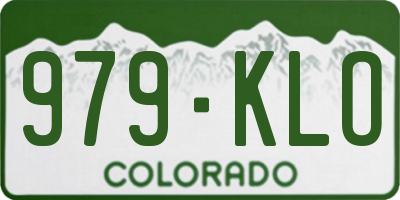 CO license plate 979KLO