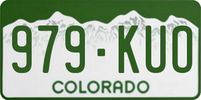CO license plate 979KUO