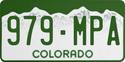 CO license plate 979MPA