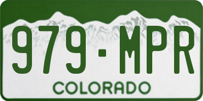 CO license plate 979MPR