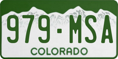 CO license plate 979MSA