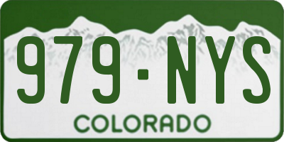 CO license plate 979NYS