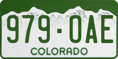 CO license plate 979OAE