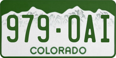 CO license plate 979OAI