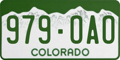 CO license plate 979OAO